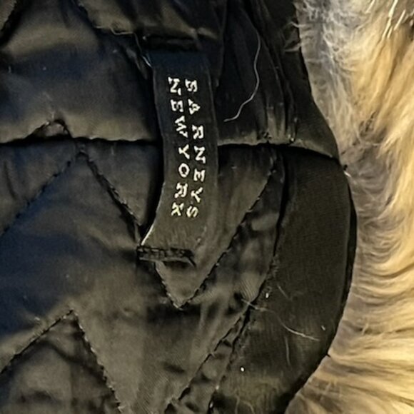 Barneys New York 100% Real Fox Fur Black Leather Trapper Winter Hat main image 6